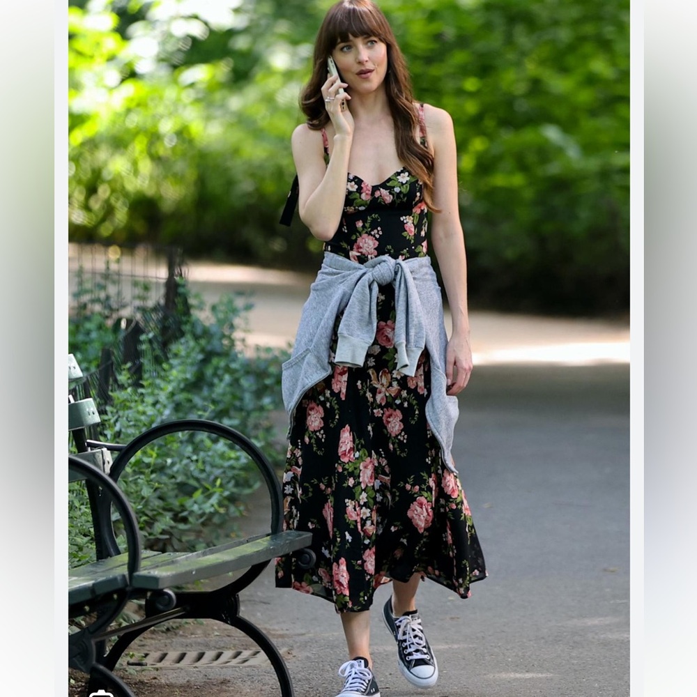Reformation Black Floral Dress
